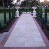 Garden edging with concrete paving path